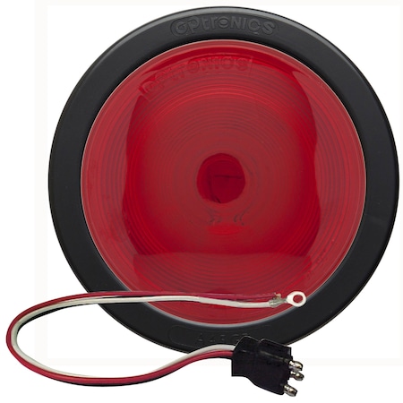 Optronics 4in. Red Stop/Turn/Tail Light Kit With Grommet And Plug ST44RB